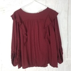 universal thread burgundy flora top